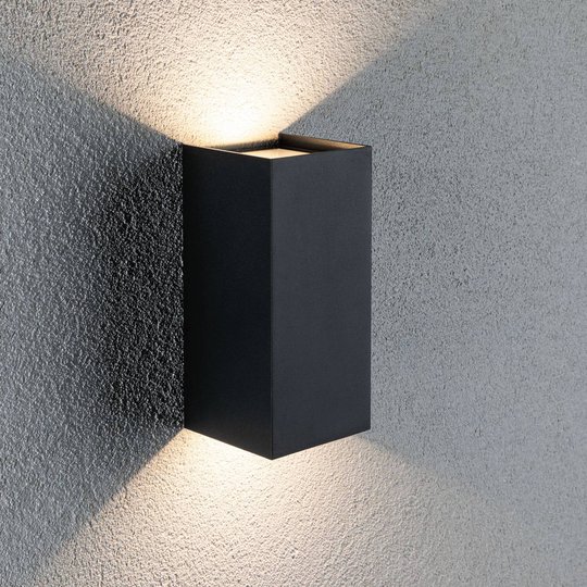 Paulmann Flame vägglampa 2 lampor 22 cm antracit