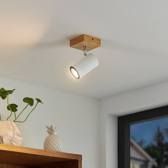 Lindby Maniva spotlight, 1 lampa, vit