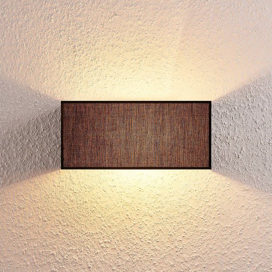 Textilvägglampa Adea, 30 cm, kantig, svart
