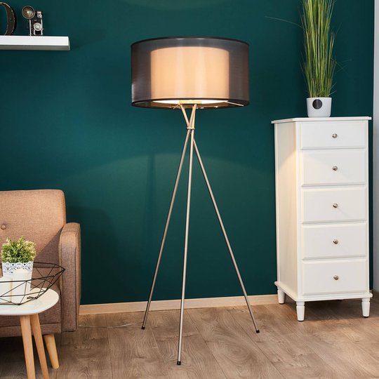 Trebent textil-golvlampa Treppiedi