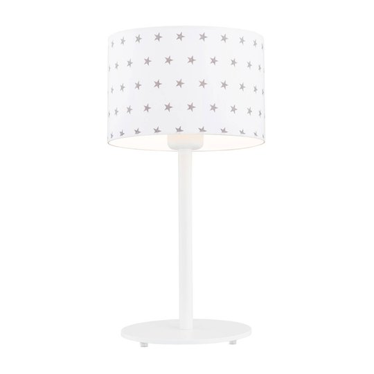 Bordslampa Moa, tygskärm vit/stjärna grå