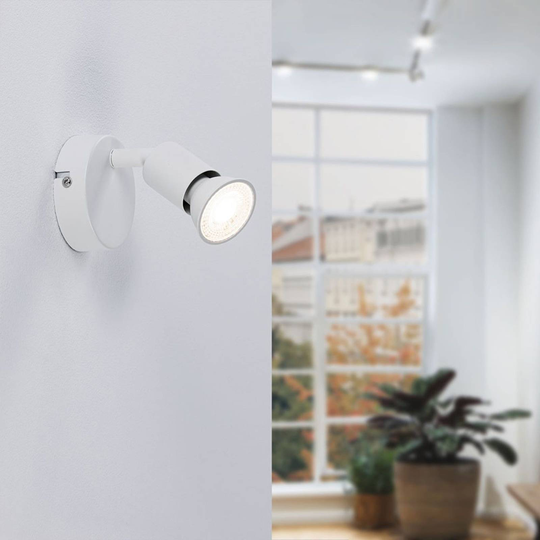 Paulmann Carolina spotlight till vägg vit, 1 lampa