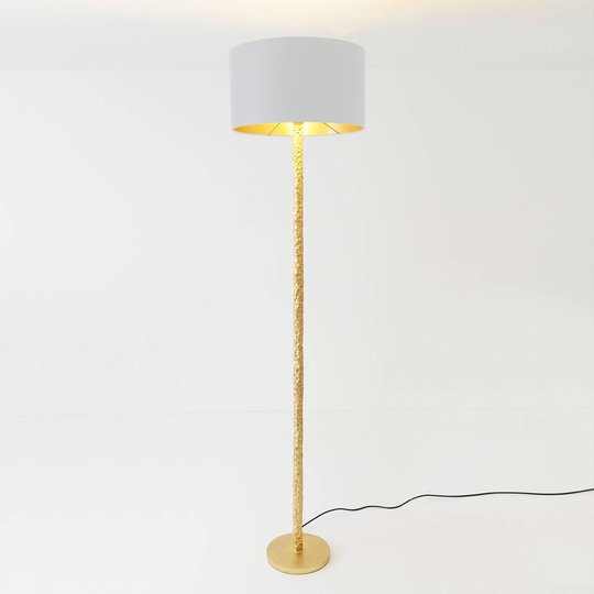 Golvlampa Cancelliere Rotonda siden vit/guld