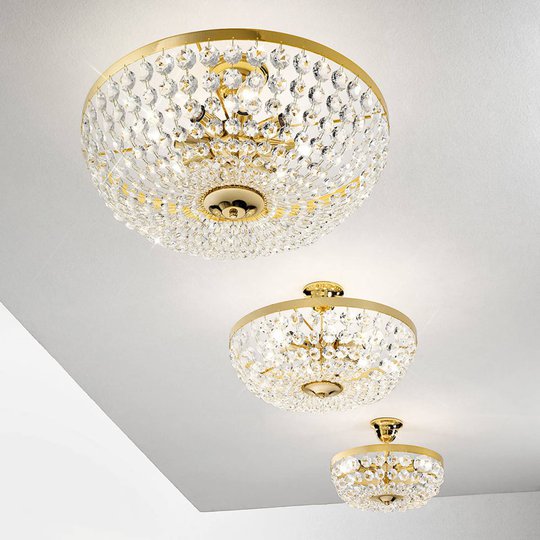 Taklampa Valerie, guld, Ø 30 cm