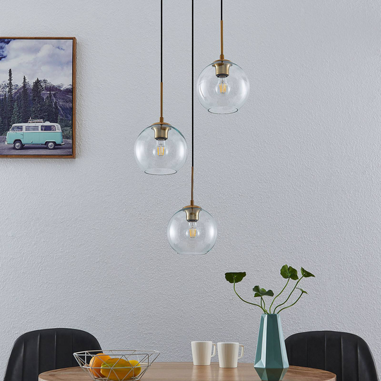 Lindby Tiruma hänglampa, 3 lampor, rund