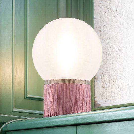 Slamp Atmosfera bordslampa Fringe 30 cm rosé