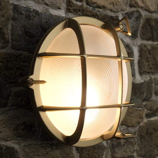 Utomhusvägglampa Polperro, mässing