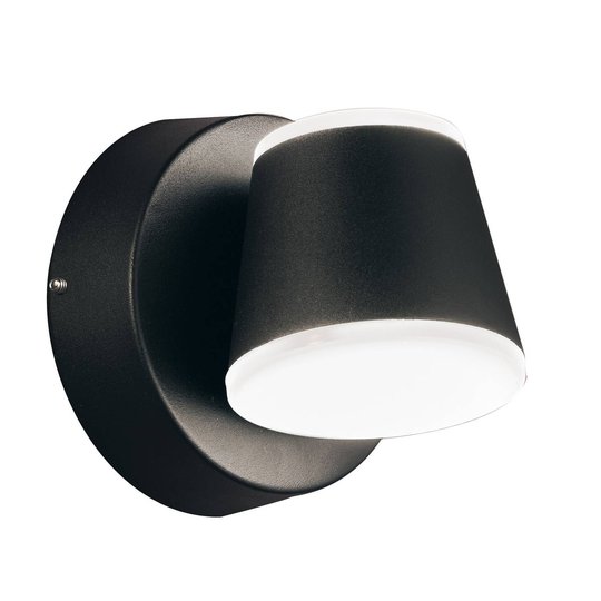 LED-utomhusvägglampa Atlas, svängbar, rund