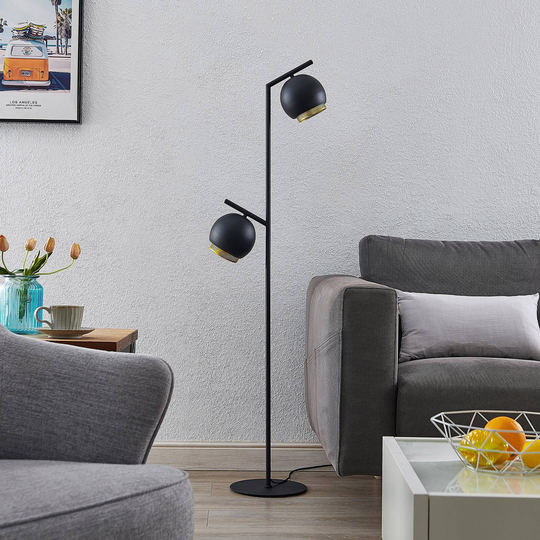 Lucande Sivanel golvlampa med två skärmar
