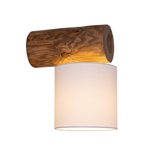 Vägglampa Pino Simple skärm vit, stativ brun