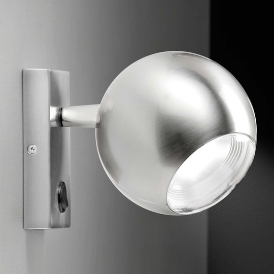 Milan Bo-La vägglampa, kantigt fäste, nickel