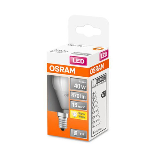 OSRAM LED-dropplampa E14 5,5 W 827 Star, matt