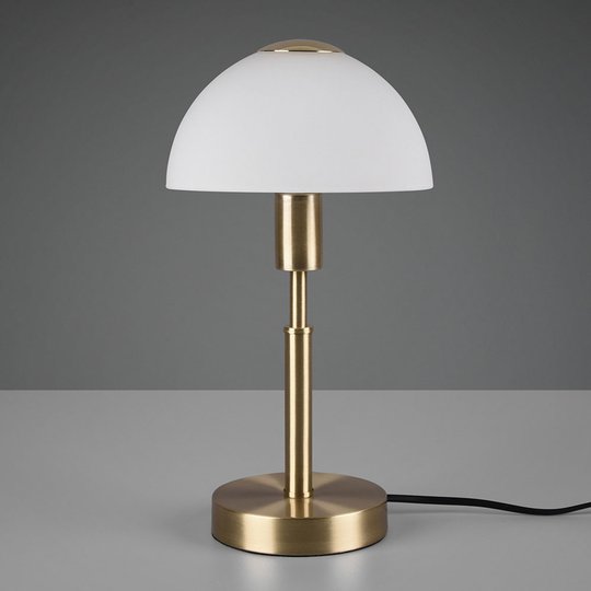 Bordslampa Don, dimbar, vit/mässing matt