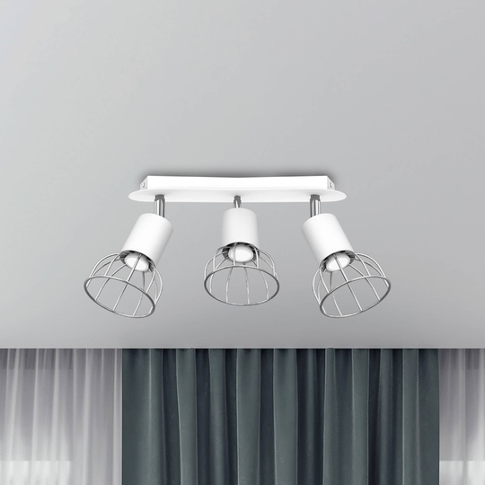 Takspotlight Danjel 3 lampor vit/silver