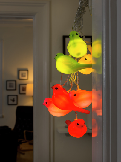 Slinga 8 fåglar LED (Flerfärgad)