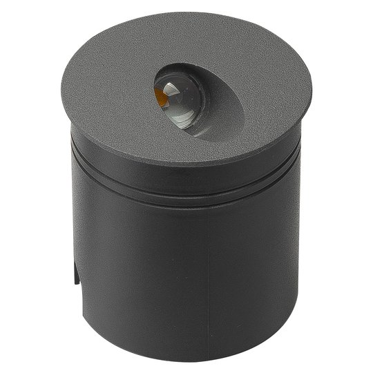 LED-inbyggnadslampa Aspen IP65, rund, mörkgrå