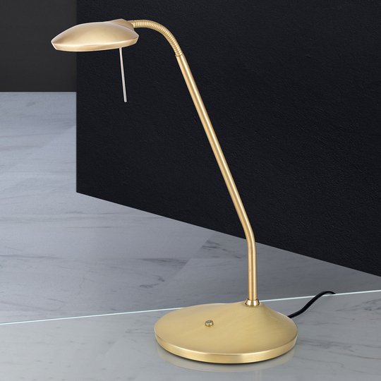 LED-bordslampa Cobra i matt mässing