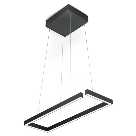 LED-hänglampa Marisa-60, matt svart, 60 x 20 cm