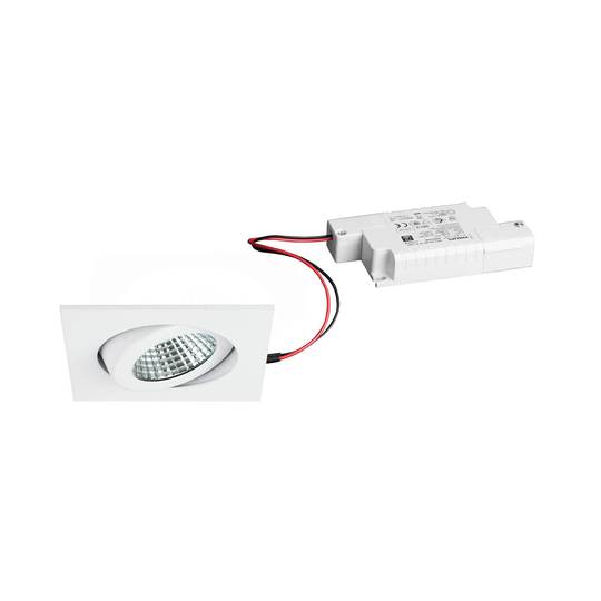 BRUMBERG inbyggnadsspot IP65 kantig dimbar vit