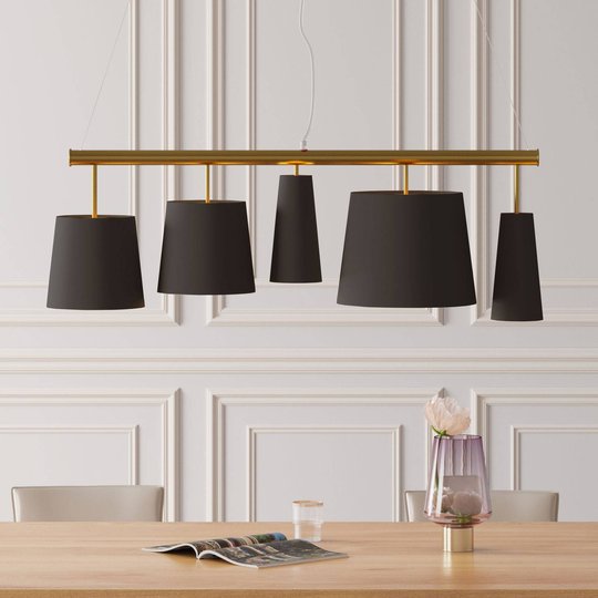 KARE Parecchi hänglampa black brass 5 lampor