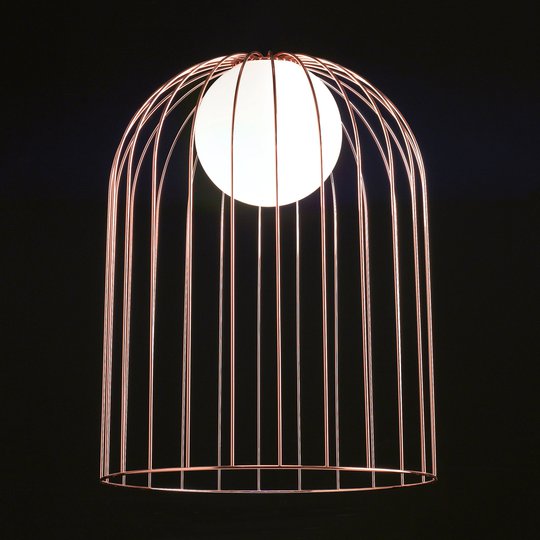 Kopparfärgad metallbordslampa Kluvi