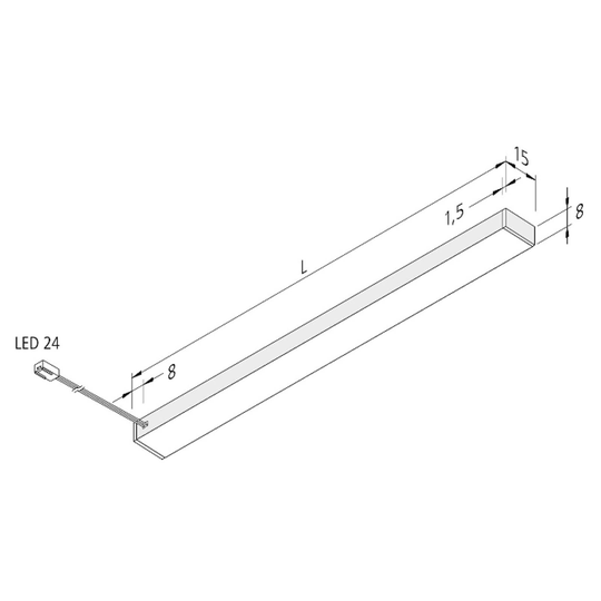 LED-bänklampa Top-Stick FMK, 3 000 K, 90 cm