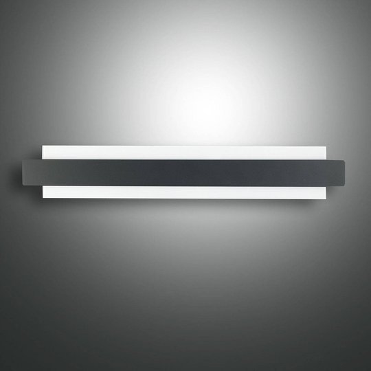 LED-vägglampa Regolo med metallfront svart
