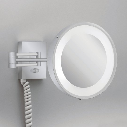 Väggsminkspegel VISIO belysning, satinerat nickel