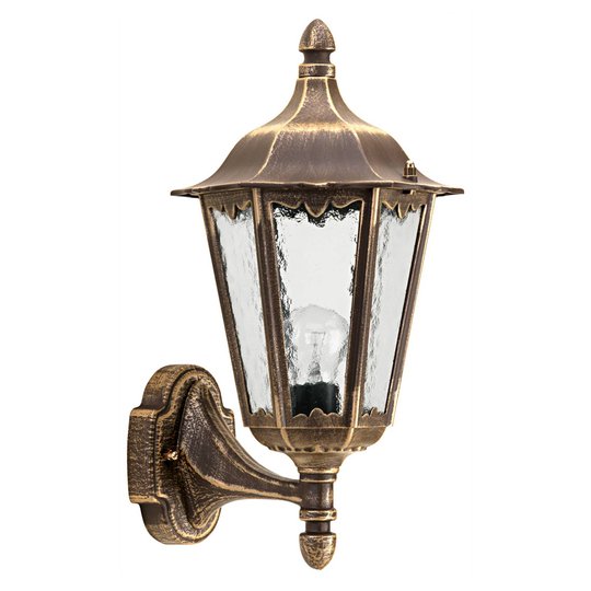 Utomhusvägglampa 1818 stående, brun-mässing
