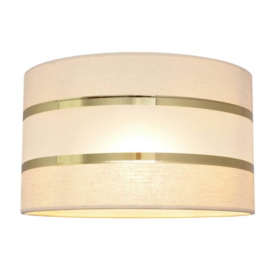 Vägglampa Helen textilskärm écru-guld 25 cm