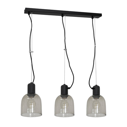 Balkpendellampa Cona med 3 tonade glasskärmar