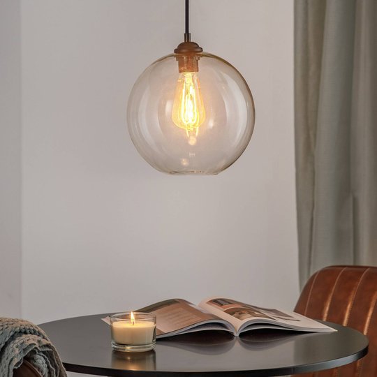 Klotformad taklampa Clara - transparent
