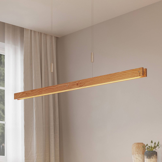 Lindby Alimara LED-trähänglampa, 138 cm