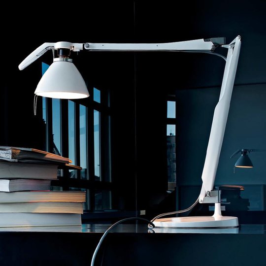 LED-Skrivbordslampa Fortebraccio med LED, vit
