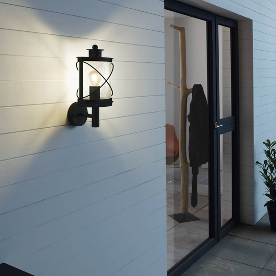 Utomhusvägglampa Hilburn, svart, uppåt