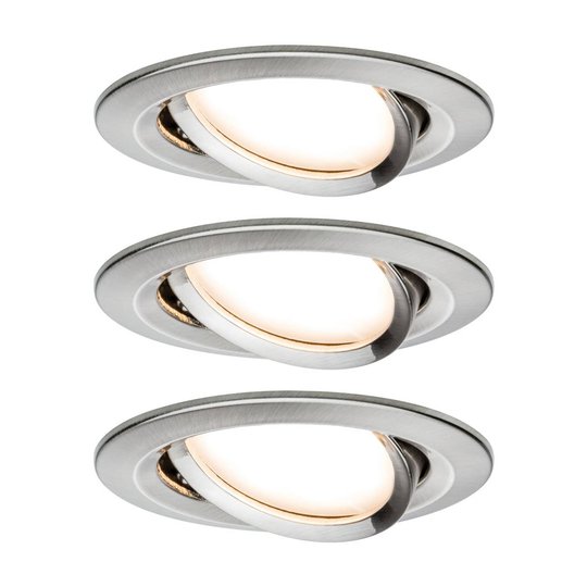 Paulmann 3-pack spot Nova Coin rund svängbar, järn