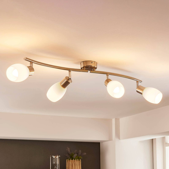 Lindby Arda LED-spotlight, glas, 4 lampor 70 cm