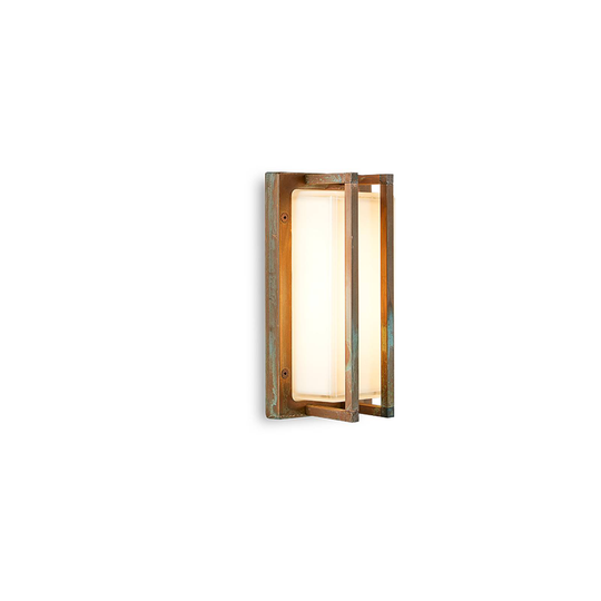 Utomhusvägglampa Ice Cubic 3413, mässing antik