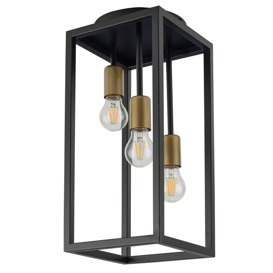 Taklampa Aramis 3 lampor, svart/guld