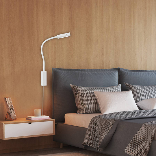 LED-vägglampa Raik med geststyrning, vit