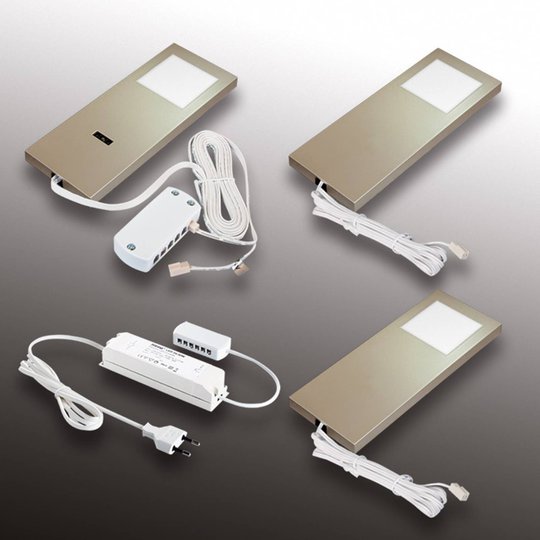 I rostfri design bänklampa LED Slim-Pad F