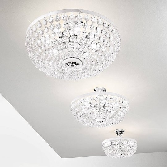 Taklampa Valerie, krom, Ø 50 cm