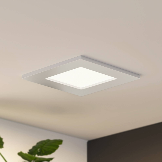 Prios Helina LED-inbyggnadslampa, silver, 11,5 cm