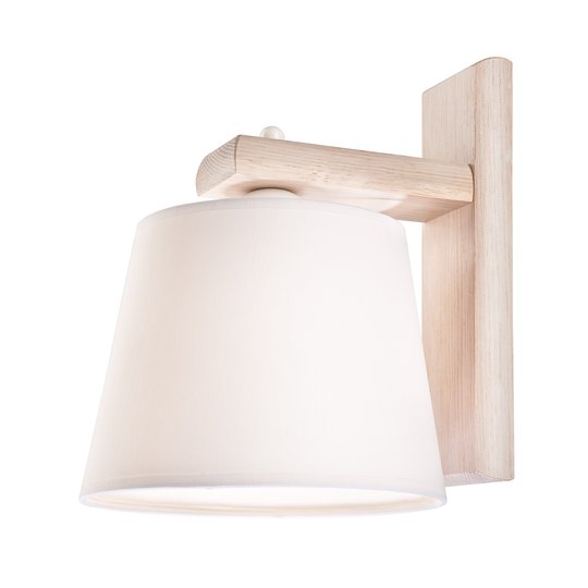 Vägglampa Sweden med trästativ, antikvit