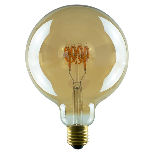SEGULA LED-globlampa 125 Curved E27 8W guld