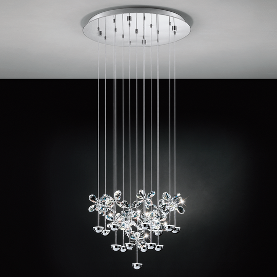 PIANOPOLI LED TAKL. D50 KROM/KRISTALL (Förkromad/blank)