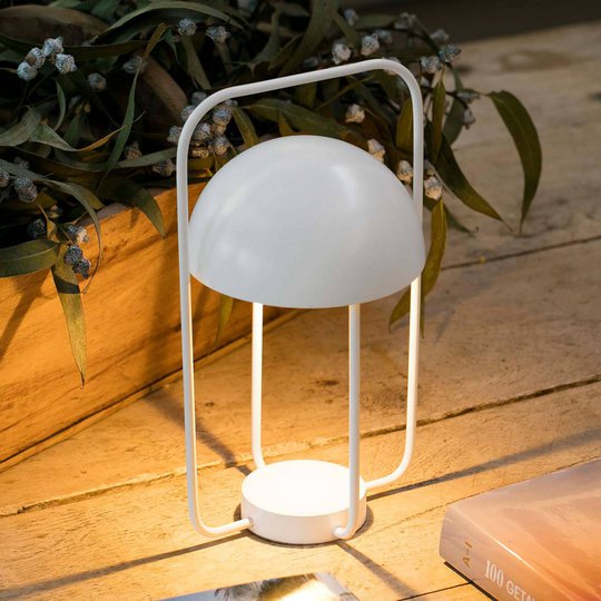 Bärbar bordslampa Jellyfish, batteri, vit