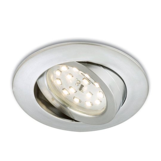 Aluminiumfärgad LED-inbyggnadsspot Erik lutbar