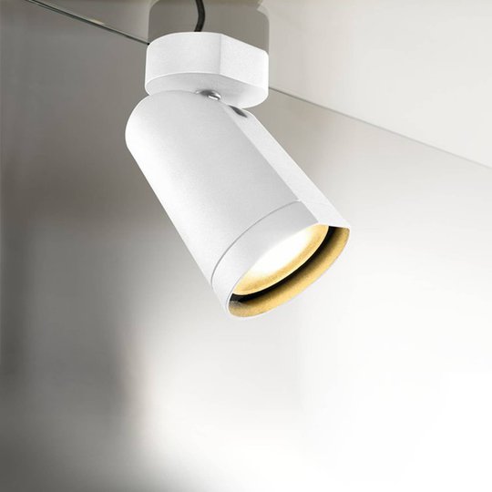 Vridbar designer-LED-takspot Bilas vit, 1 ljusk
