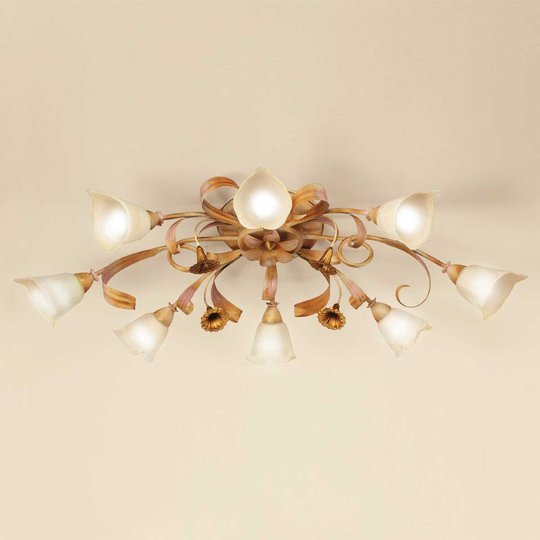 Förgylld bordslampa Filippo, 8 ljuskällor